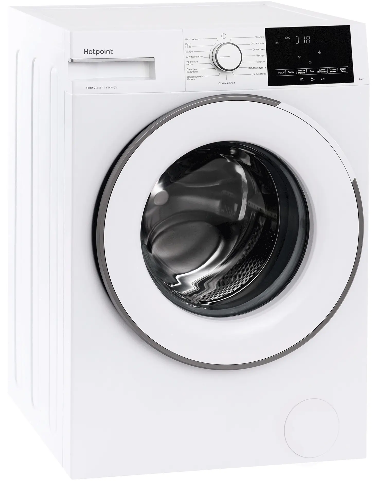 Стиральная машина Hotpoint WSH 6090 VWW (44,3-46,8см / 6кг / 1000об / пар / Инверторный мотор / A)-1