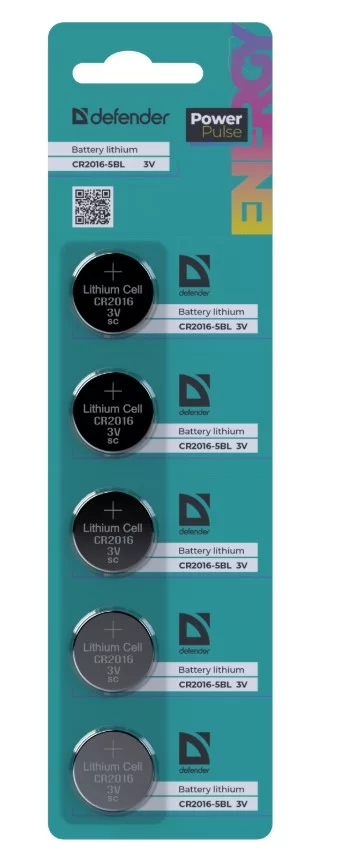 Батарейка BL5 Defender PowerPulse CR2016-5BL (цена за блистер 5 шт.)-0