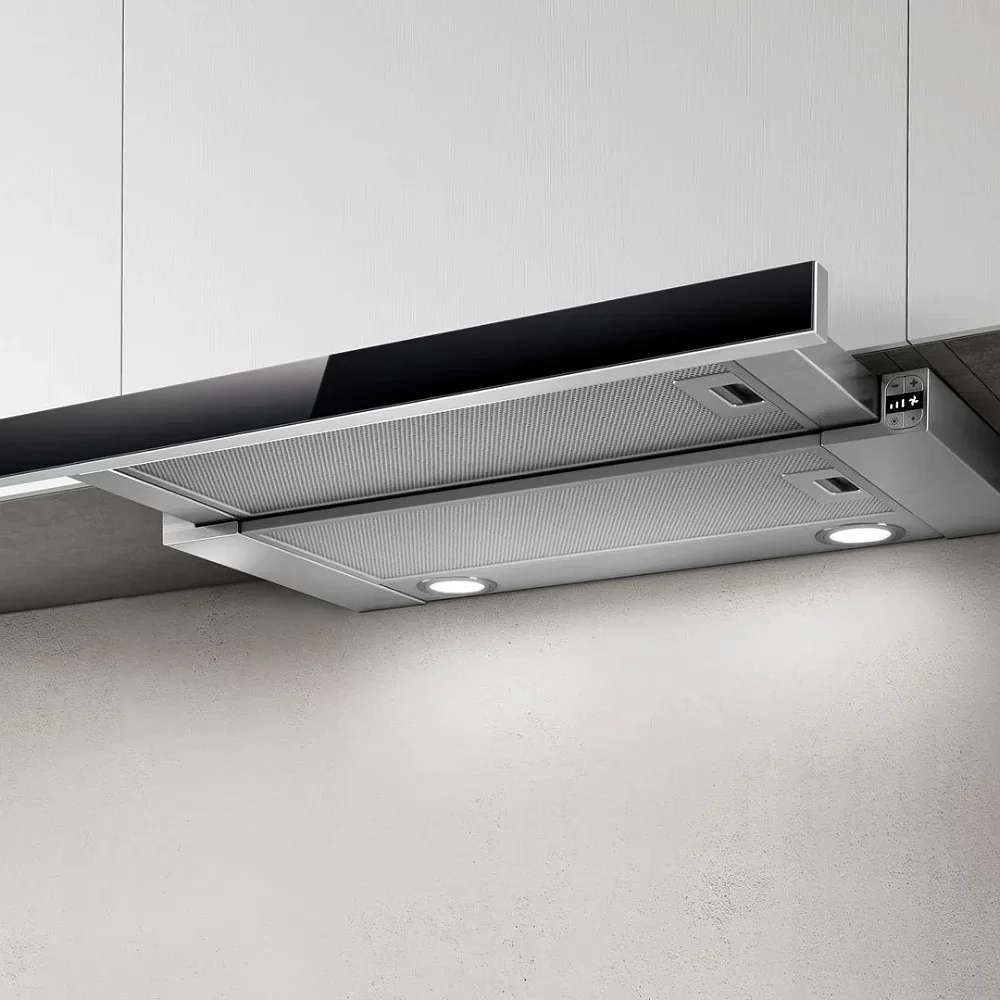 Вытяжка телескопическая Elica ELITE 26 IX/A/60/VT (900 м³/ч / 180 Вт / LED освещение 2x2.5 Вт / ширина - 59.8 см / чёрный + нерж. сталь)-0