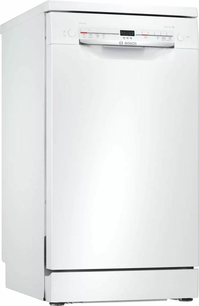 Машина посудомоечная отдельностоящая узкая Bosch SRS2IKW04E (Serie2 / 9 комплектов / AquaStop)-0