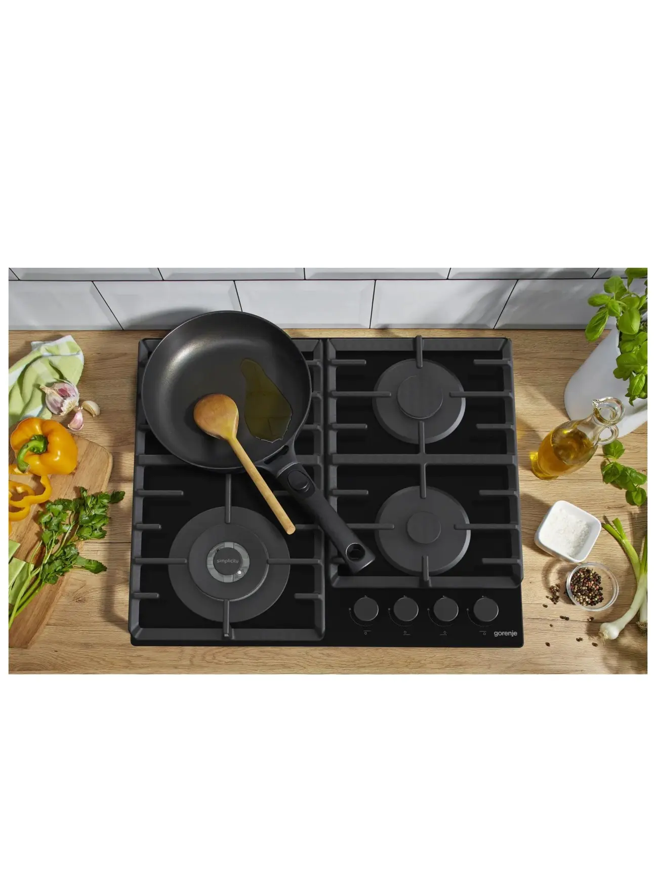 Поверхность газовая Gorenje GTW642SYB (Simplicity 2.1 / черный / закаленное стекло / чугун / WOK)-8