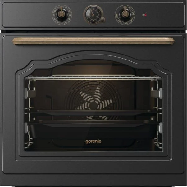 Духовой шкаф Gorenje BO6735CLB (Classico / 77 л / до 300 °C / Чёрный, металл / AquaClean / PerfectGrill / телескопические направляющие (x2) / А)-0