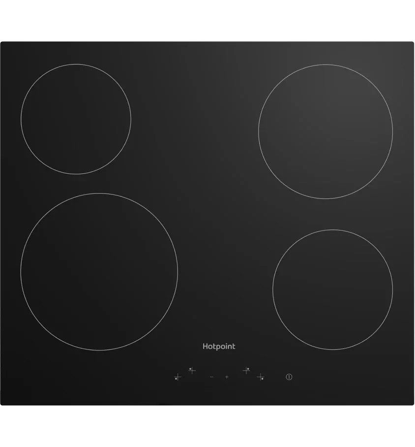 Поверхность электрическая Hotpoint HR 6T1 C (Черный  / 4 конфорки / (1,2/1,5/1,8/2,3) кВт / стеклокерамика / 6,8кВт)-0