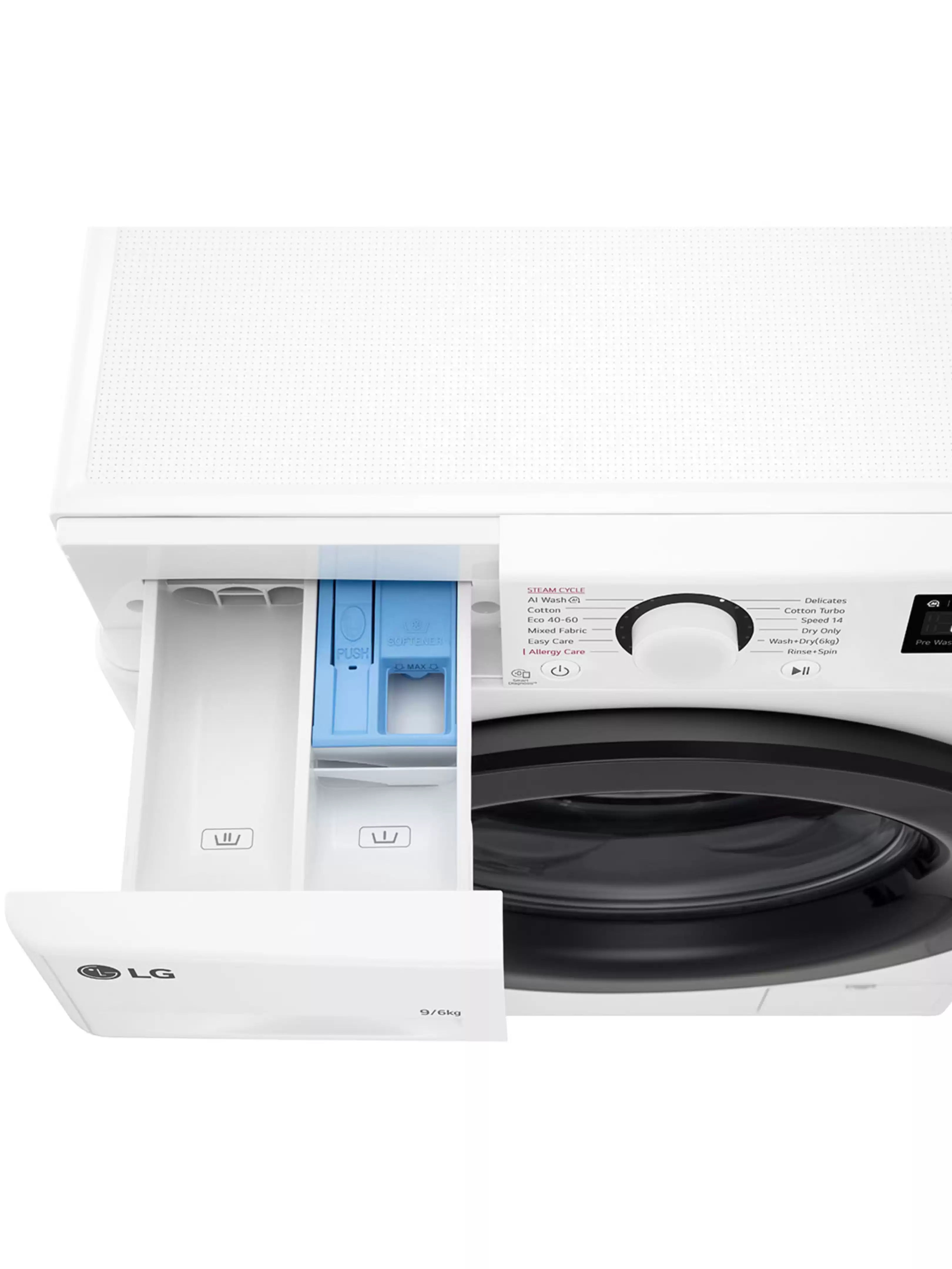 Стирально-сушильная машина LG F4DR509SBW (56.5см / 9кг / 6кг / 1400об / пар / AI DD / TurboWash™360 / Inverter Direct Drive / A+++)-6