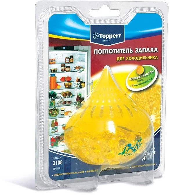 Поглотитель запаха гелевый "Лимон" для холодильников Topperr 3108-0