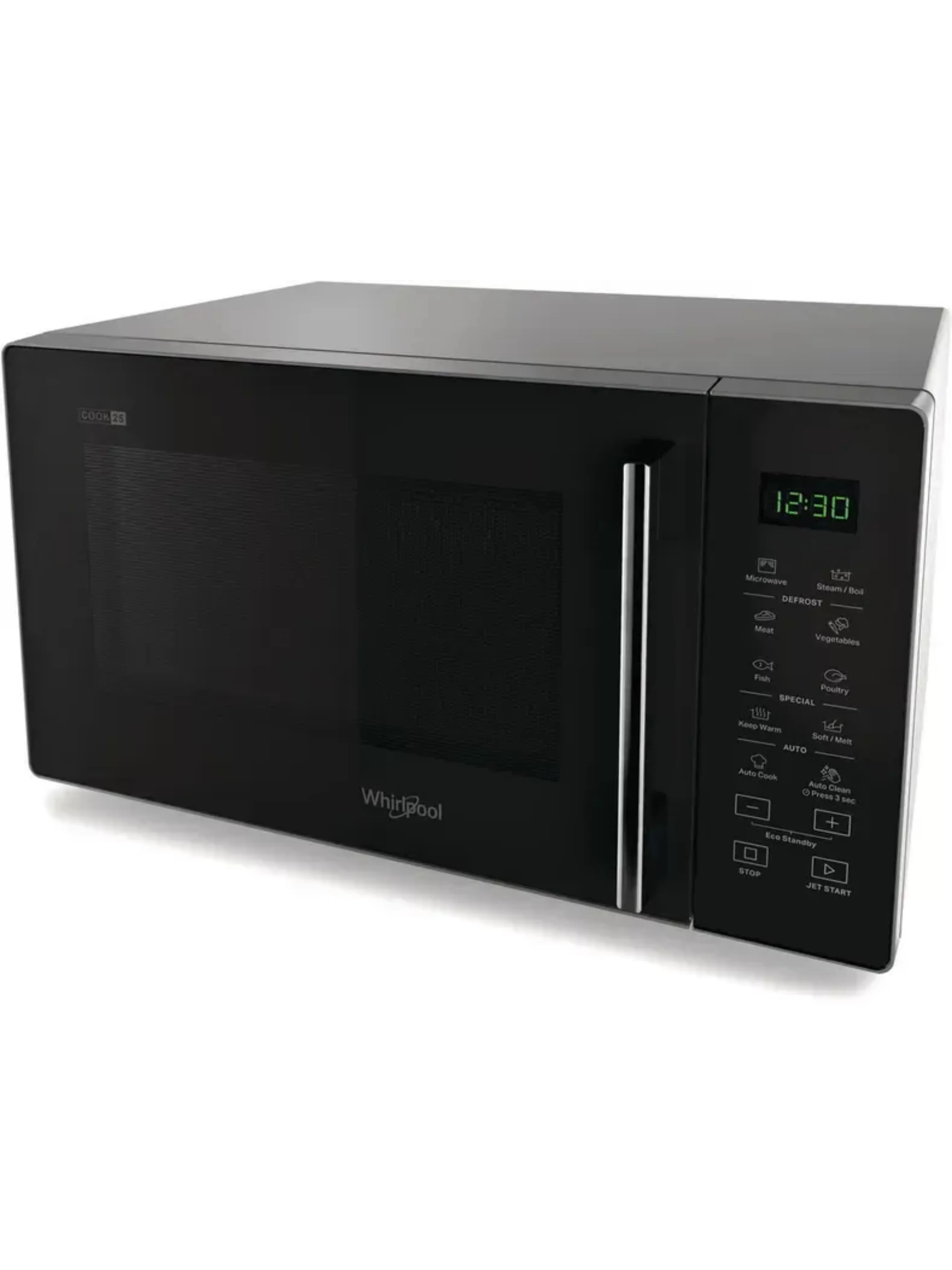 Микроволновая печь Whirlpool MWP 252 SB (25 л, 900 Вт, переключатели сенсор, дисплей, серебристый/черный)-3