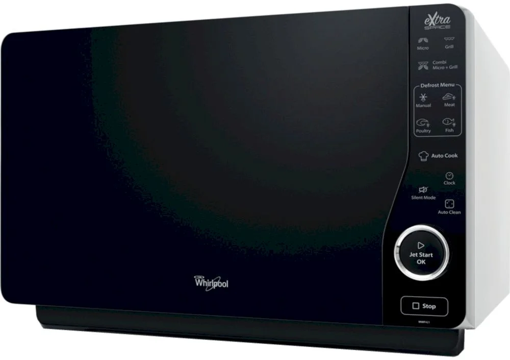 Микроволновая печь Whirlpool MWF 421 SL (25 л, 800 Вт, переключатели сенсор, дисплей, гриль, серебристый/черный)-0