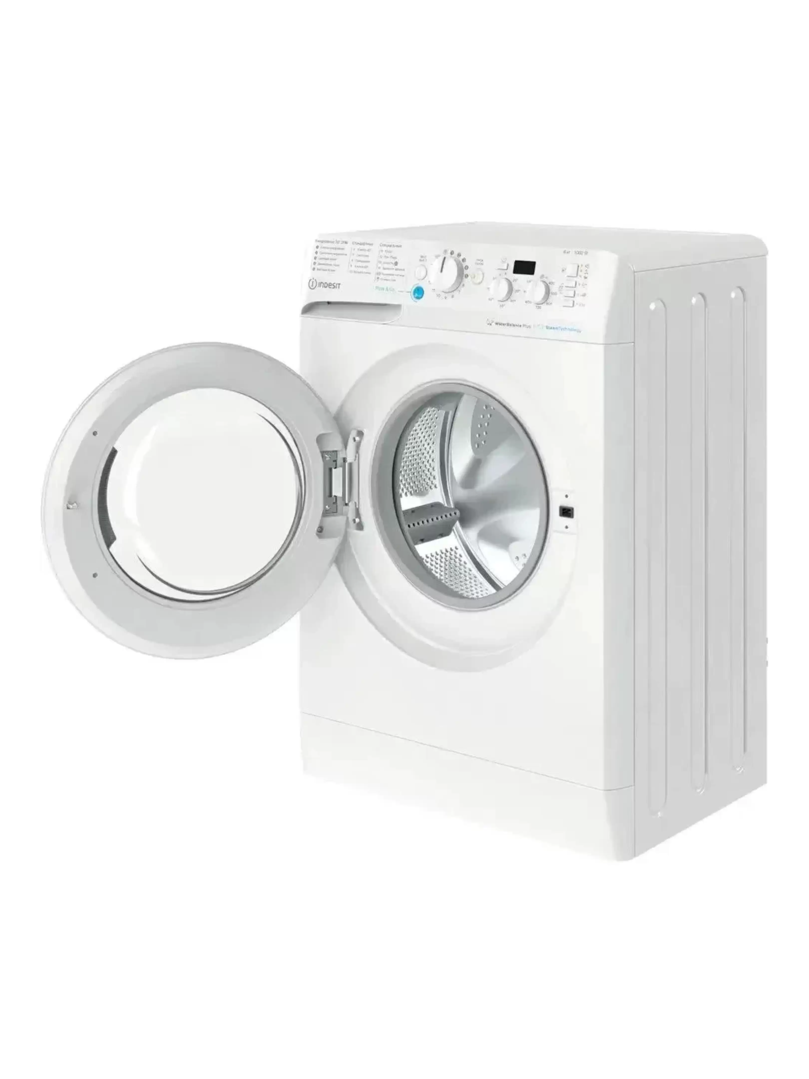 Стиральная машина Indesit BWSD 61051 WWV RU (42.5см / 6кг / 1000об / пар / Push&Go Steam / Water Balance Plus)-1