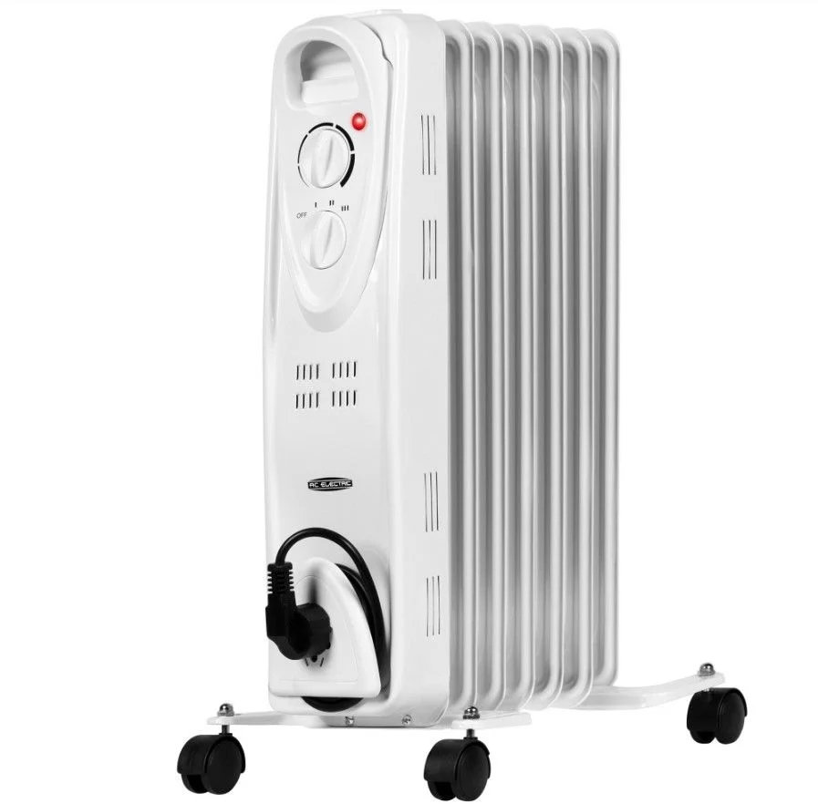 Масляный радиатор AC ELECTRIC AOH/BM-07BW (1500 Вт, площадь - 20 м², термостат)-0