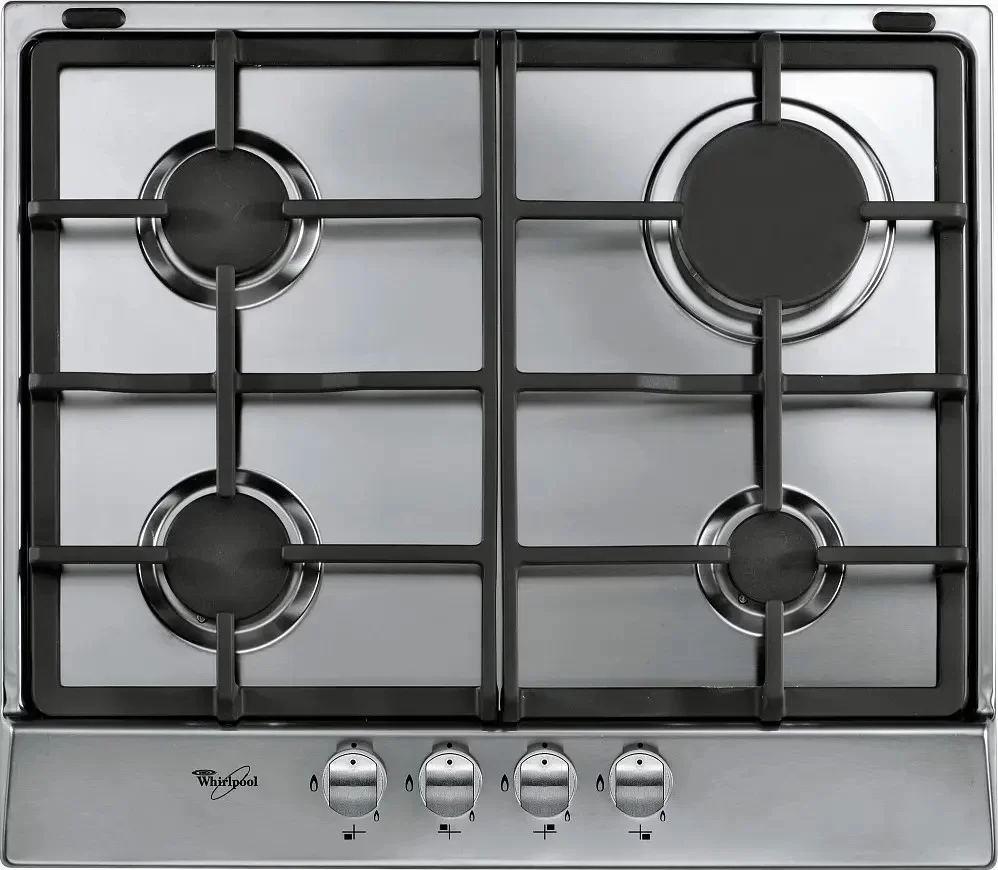 Поверхность газовая Whirlpool AKR 361 IX (Нерж.сталь / 4 конфорки / Чугунные решетки / Газ контроль)-0