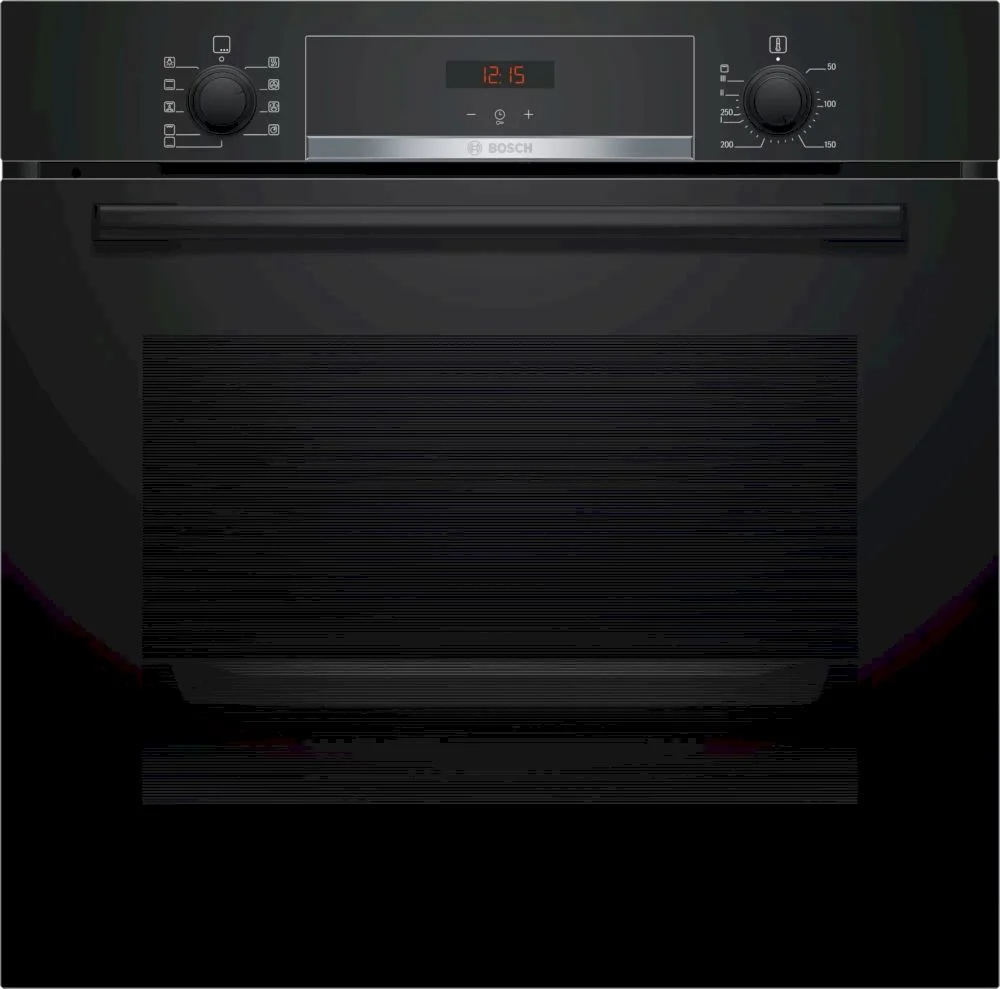 Духовой шкаф Bosch HBA534BB0 (Serie4 / 71 л / до 275 °C / Чёрное стекло / Гриль / съемные направляющие / EcoClean Direct (задняя стенка) / A)-0