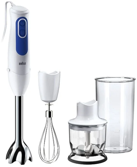 Блендер Braun MQ3025 (700 Вт/ скоростей 2/ турборежим/ венчик, измельчитель, стакан)-0