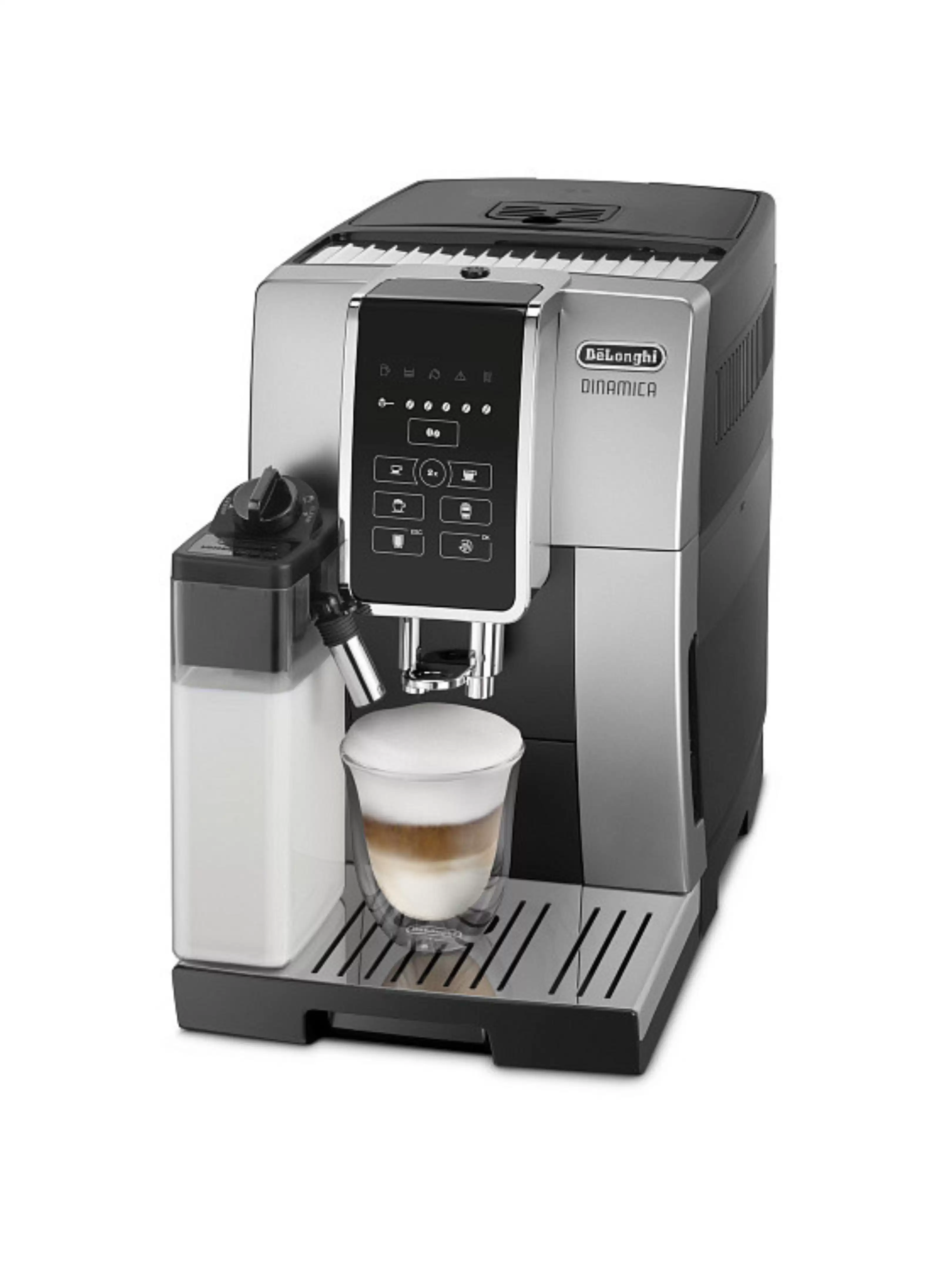 Кофемашина DeLonghi Dinamica ECAM350.50SB (кофе зерновой, молотый/ 1450 Вт/ 1.8 л/ автоматический капучинатор/ 5 напитков)-1