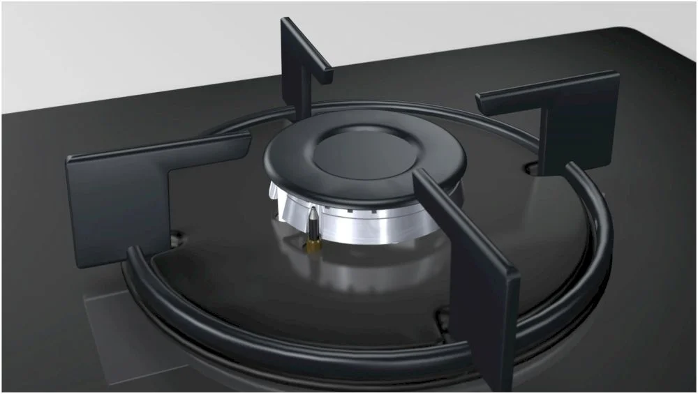 Поверхность газовая Bosch POP6B6B10 (Serie 2 / чёрная / закалённое стекло / стальные решетки)-2