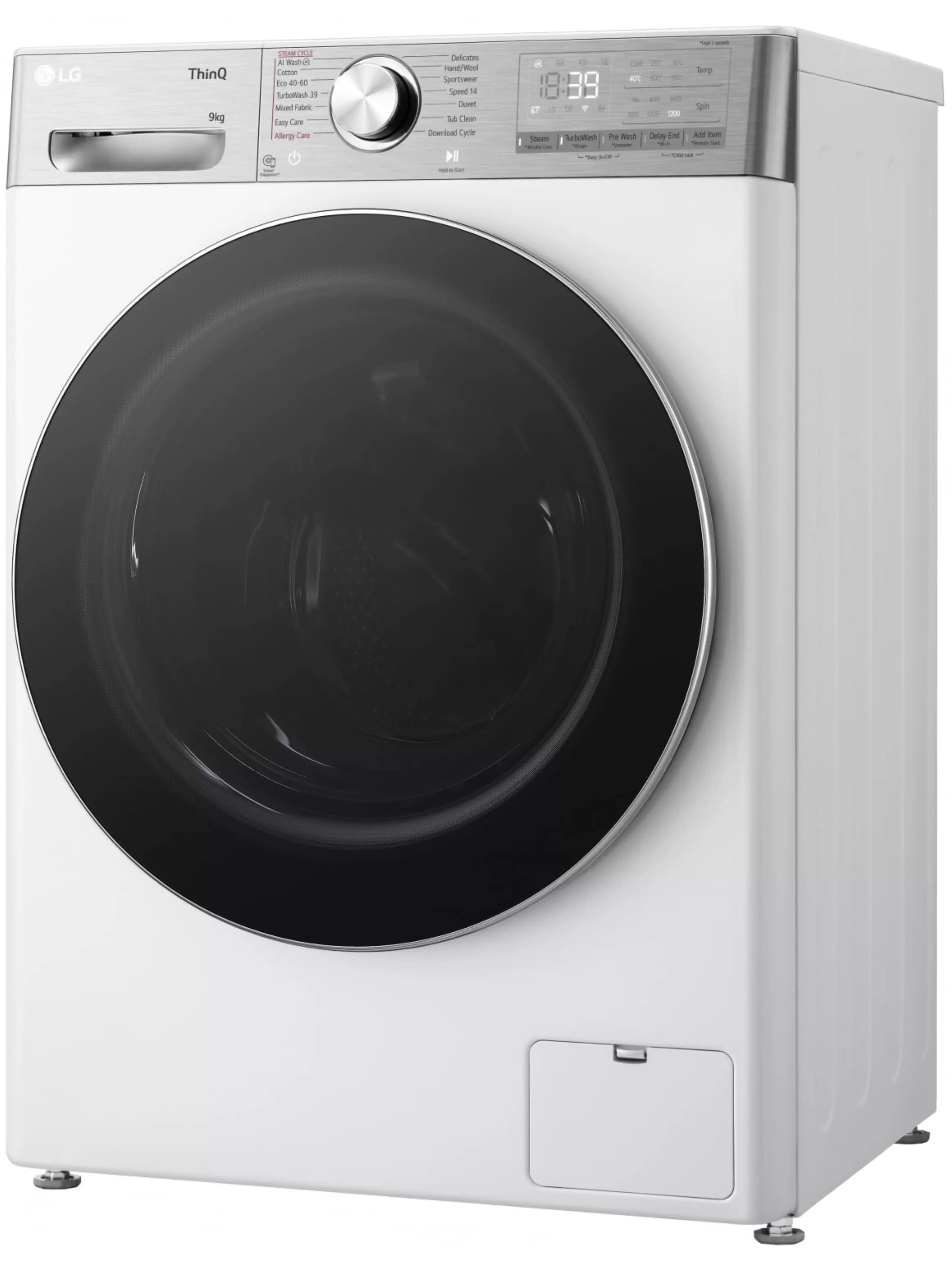 Стиральная машина LG F2WR909P3W (47.5см / 9кг / 1200об / пар / добавление белья / AI DD ™ / TurboWash™ 360˚ / Wi-Fi / Inverter Direct Drive / A+++)-2