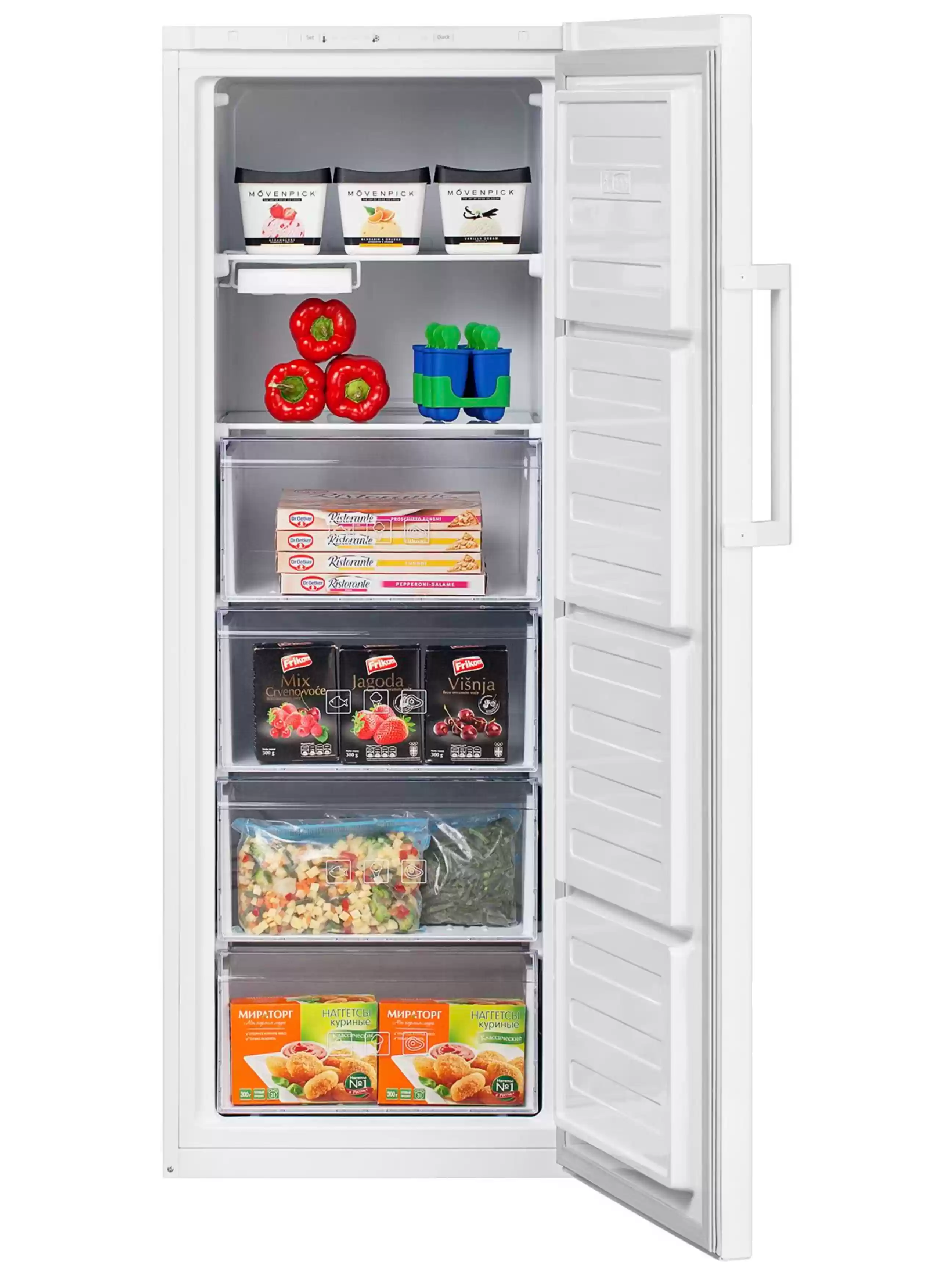 Морозильная камера Beko RFSK215T01W (Объем - 215 л / Высота - 150 см / А / Белый / статическая система)-2