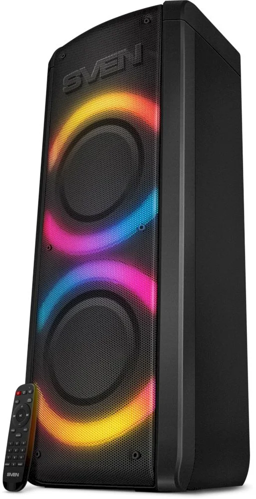 Беспроводная портативная колонка SVEN PS-710 / 100W / microSD / USB / FM / Bluetooth /  Батарея 4400mAh / RGB подсветка / караоке / Чёрный-0