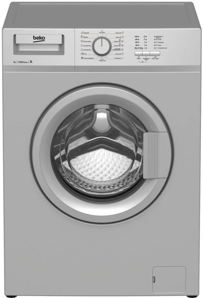 Стиральная машина Beko WRE65P1BSS (40-44см / 6кг / 1000об / A++ / Серебристый)-0