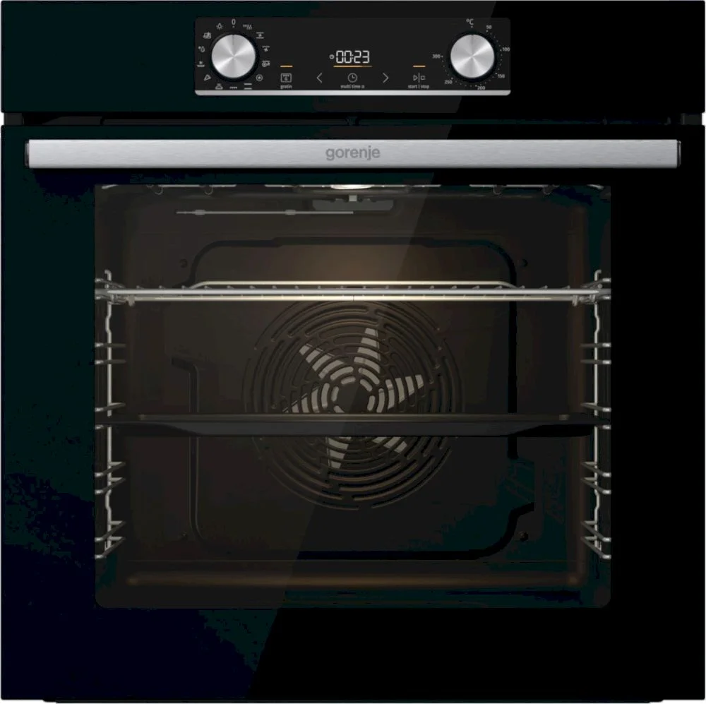 Духовой шкаф Gorenje BOX6737E01BG (Essential / 77 л / до 300 °C / Чёрный, стекло / AquaClean / PerfectGrill / съемные направляющие / А / IconLED)-0