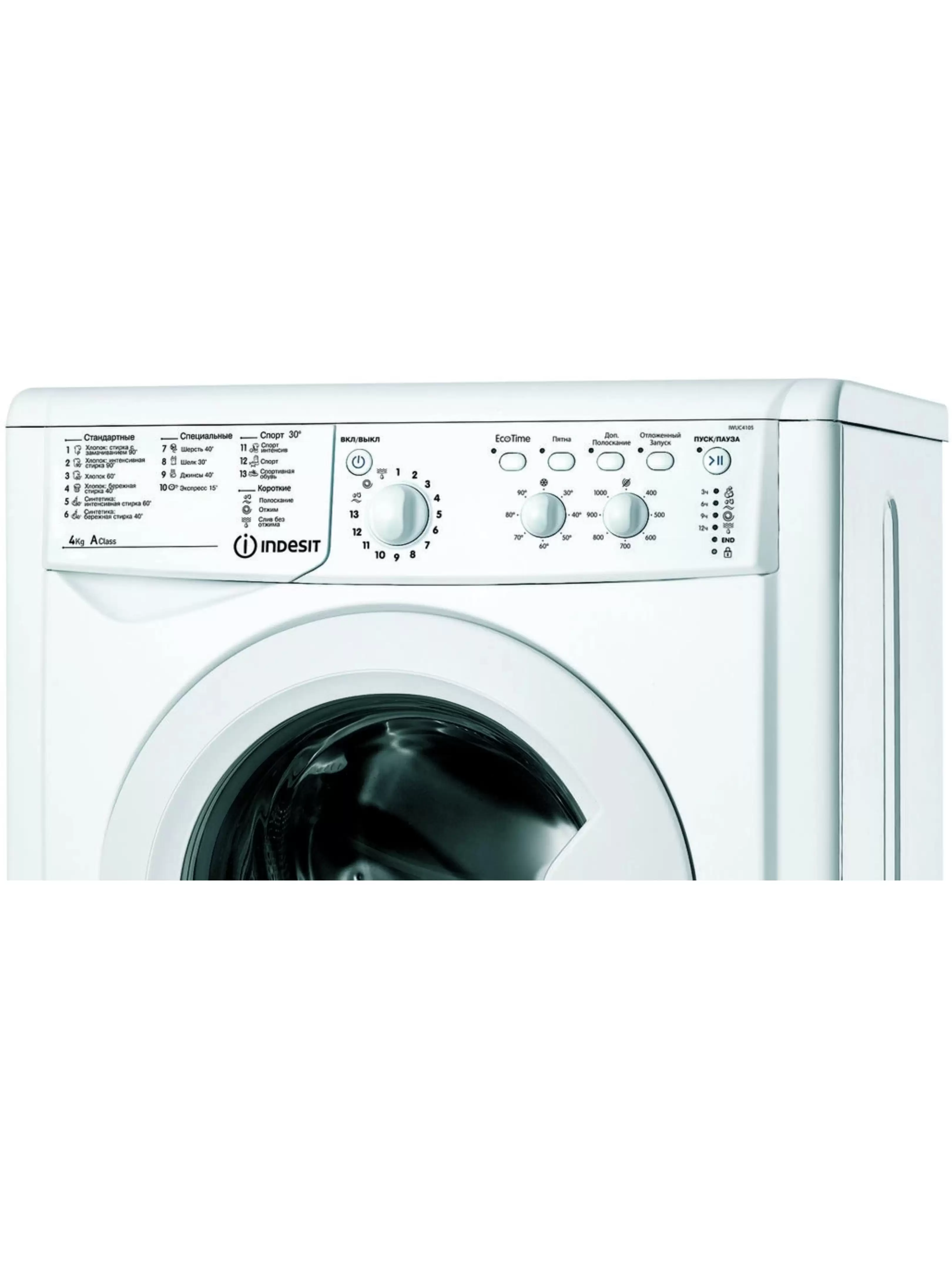 Стиральная машина Indesit IWUC 4105 (CIS) (32,3 см / 4кг / 1000об / Eco Time / A)-1