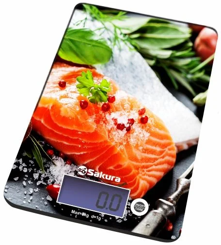Весы кухонные Sakura SA-6075F (электронные/ платформа/ предел 8 кг/ точность 1 г/ тарокомпенсация)-0