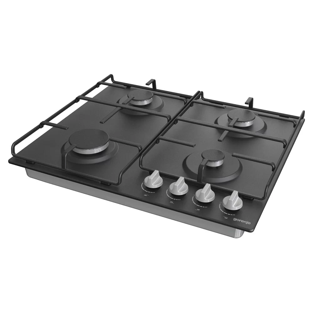 Поверхность газовая Gorenje G640EXB (Essential / черный / нержавеющая сталь / эмаль / XtraSurface)-1