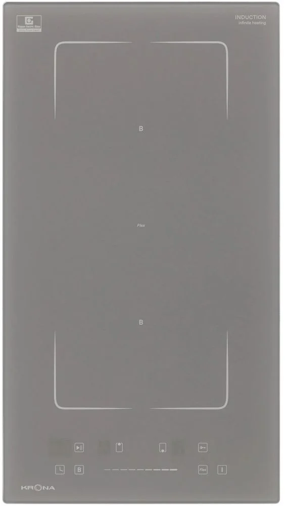 Поверхность индукционная KRONA MYSTERIUM max ih 30 GR (Графит / 2 конфорки / 1,5 кВт / 2,2 кВт / Flex зона 3,6 кВт /стеклокерамика/ STOP&GO / 3,6 кВт)-0