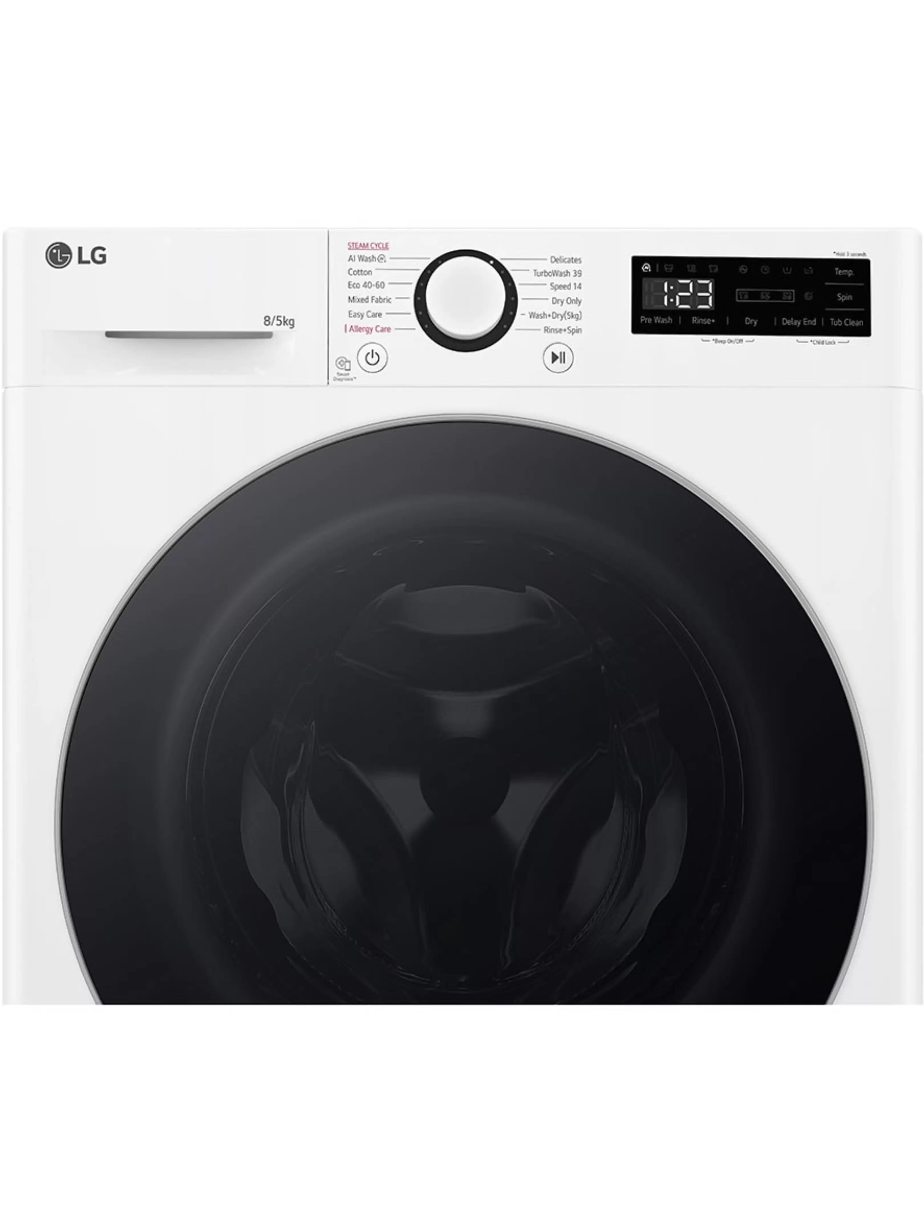 Стирально-сушильная машина LG F2DR508S1W (47.5см / 8кг / 5кг / 1200об / пар / добавление белья / AI DD / TurboWash™360 / Inverter Direct Drive / A+++)-5