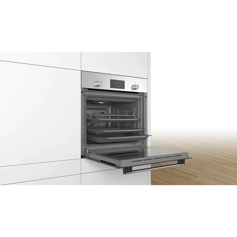 Духовой шкаф Bosch HBF113BR1S (Serie2 / 66 л / до 270 °C / Нерж сталь / Гриль / съемные направляющие / A)-4