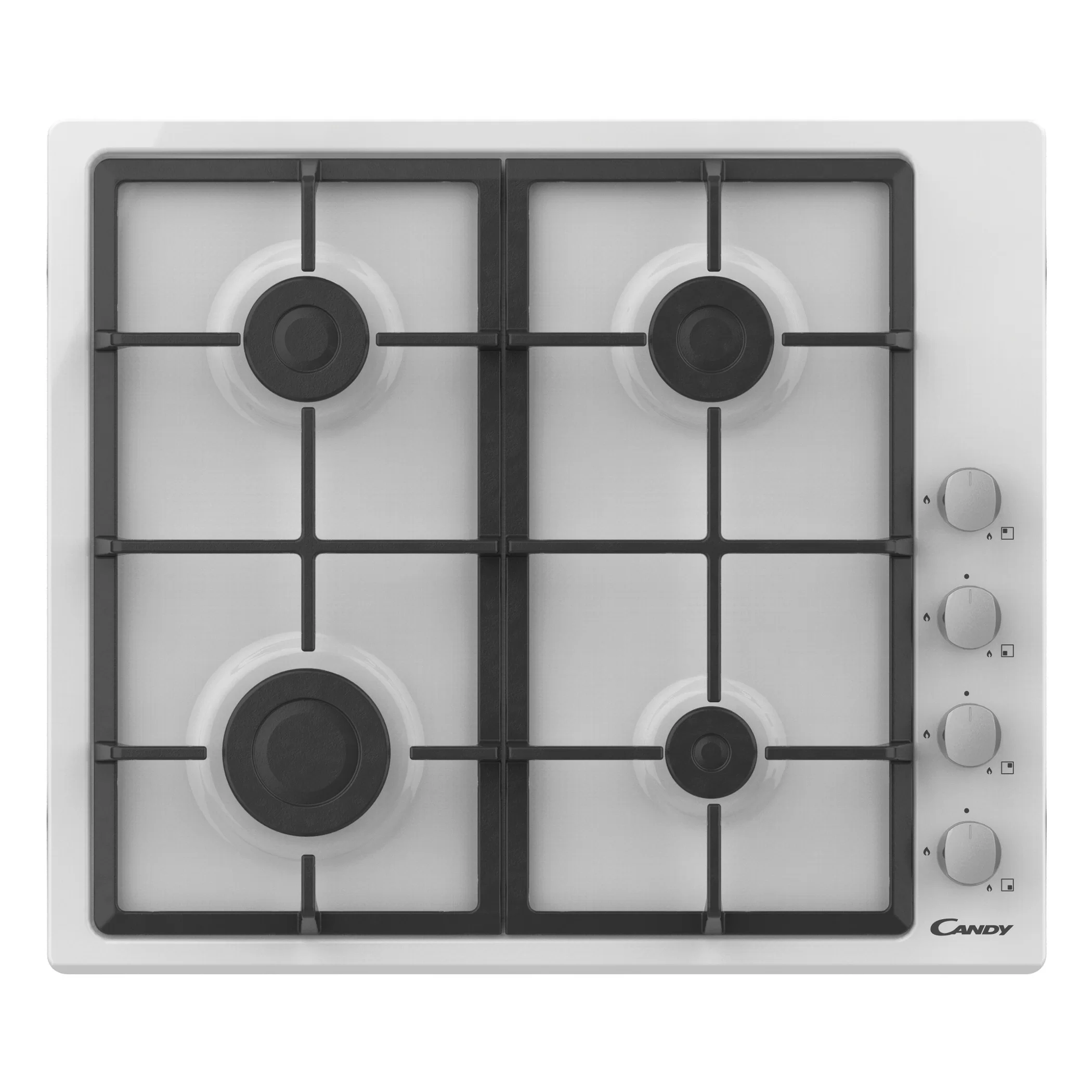 Поверхность газовая Candy CHG6LW (Smart / Белый / Сталь / Чугун)-1