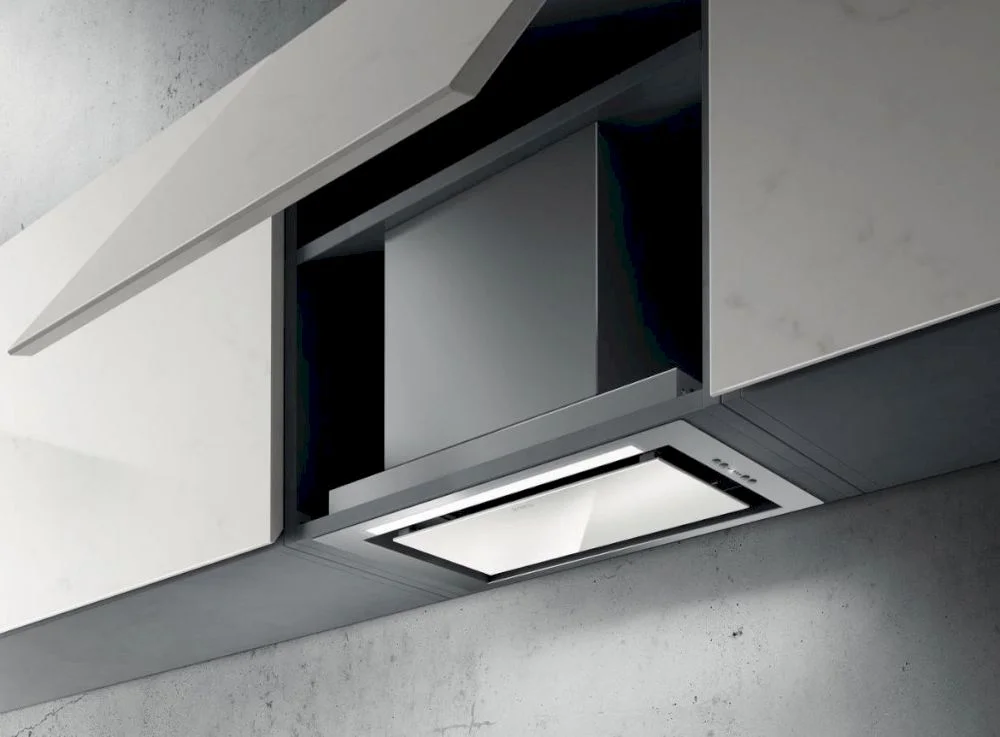 Вытяжка полновстраиваемая Elica Hidden 2.0 IXGL/A/72(90) (1300 м³/ч / 280 Вт / LED освещение 1x7 Вт / ширина - 72.4 см / белое стекло + нерж.)-0