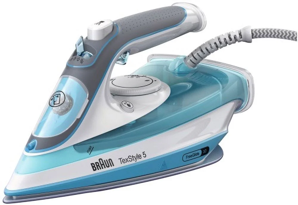 Утюг Braun TexStyle 5 SI5006BL синий (2600 Вт/ подошва - керамика/ паровой удар - 180 г/мин/ 2 м/ автоотключение)-0