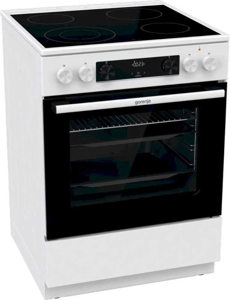 Плита электрическая Gorenje GECS6C70WC (Advanced / Белый / духовка - 71 л / 4 конфорки (2200/1200/1200/1800Вт) / AquaClean / Мощность - 9,701 кВт)-0