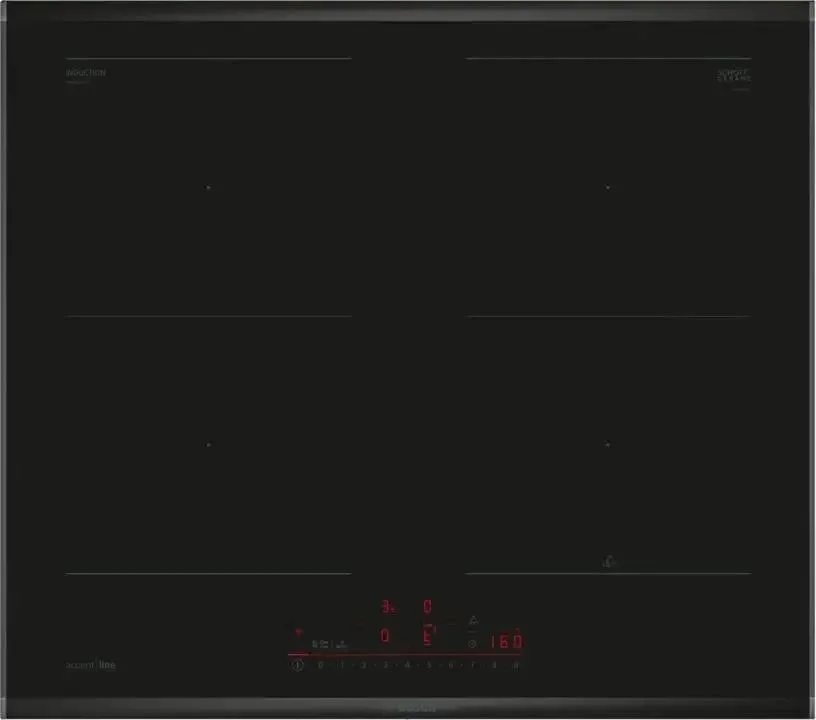 Поверхность индукционная Bosch PVQ695HC1Z (Serie6 / Чёрная стеклокерамика / 4 конфорки / CombiZone / PowerBoost / Таймер / 6,9 кВт)-0
