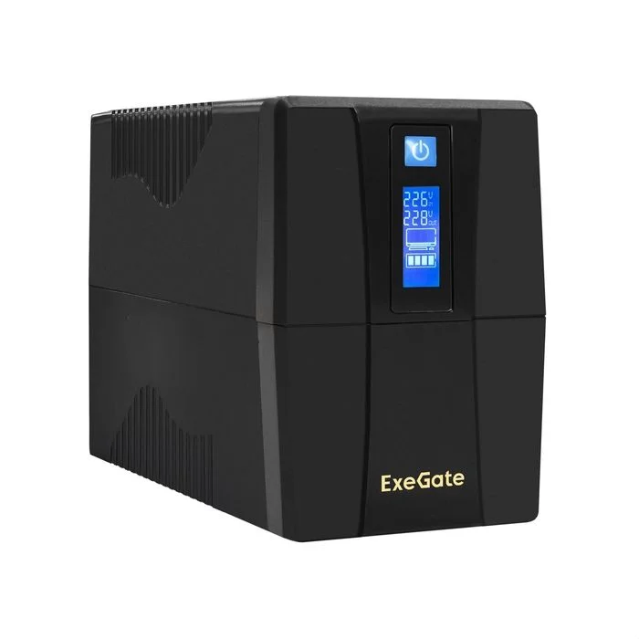 ИБП Exegate  LLB-600 SpecialPro Smart.LCD.AVR.2SH.RJ.USB <600VA/360W, LCD, AVR, 2*SchukoRJ45/11,USB, метал. корпус, Black  EP285580RUS-0