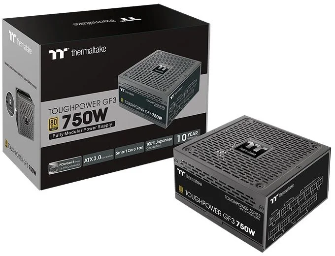 Блок питания Thermaltake 750W Toughpower GF3 модульный (80+ Gold, 20+4 pin, 2x 4+4 pin CPU, 12VHPWR, 4x 6+2 pin PCI-E, Smart Zero Fan, 135mm Fan)-5