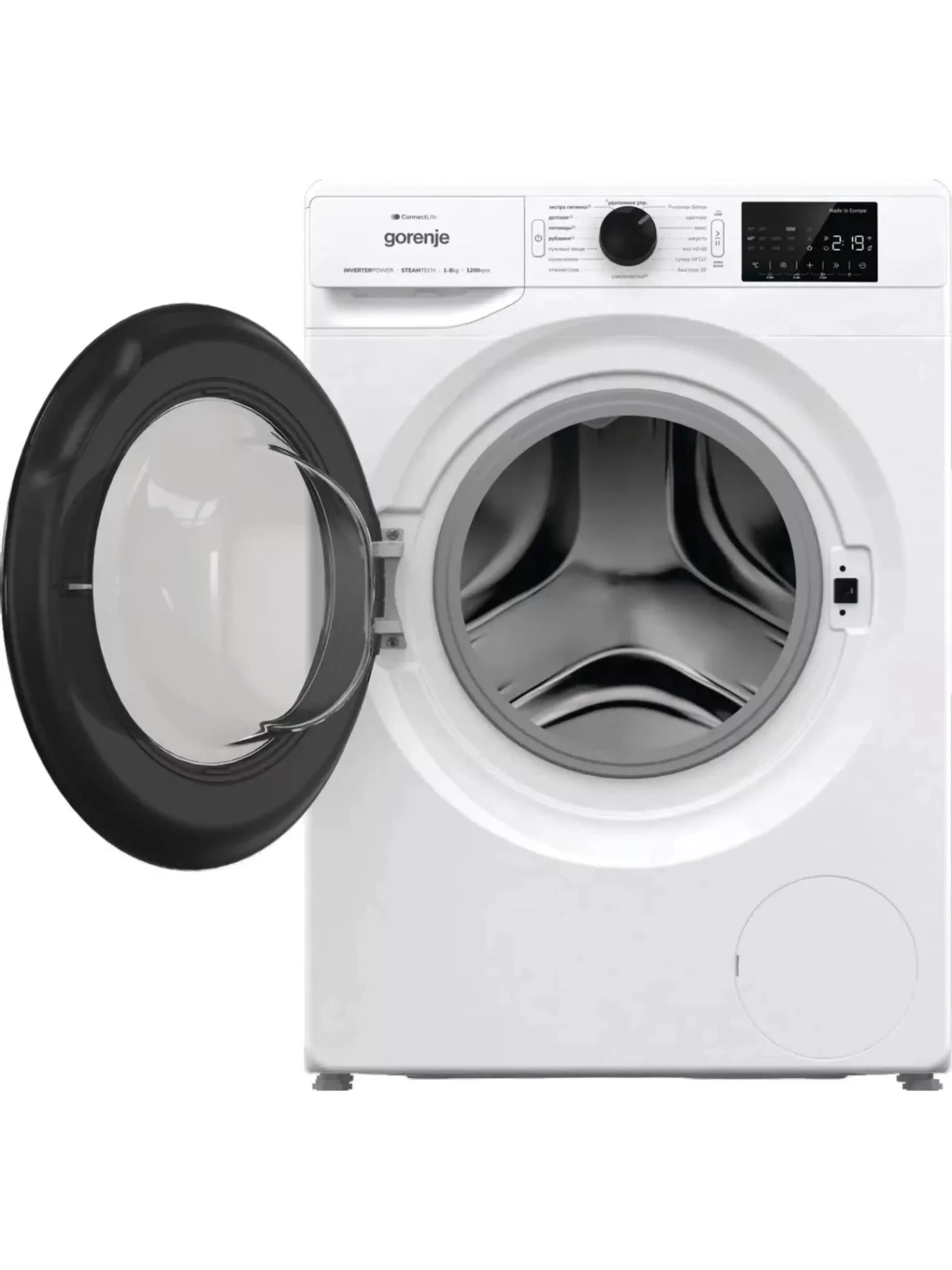 Стиральная машина Gorenje WPNEI82SBSWIFI/C (Essential / 46,5см / 8кг / 1200об / пар / StopAddGo / SterilTub / Inverter PowerDrive / Wi-Fi / А+++)-3