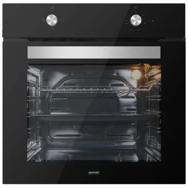 Духовой шкаф MPM MPM-63-BOS-10B (77 л / до 240 °C / Чёрное стекло / съемные направляющие / А)-0