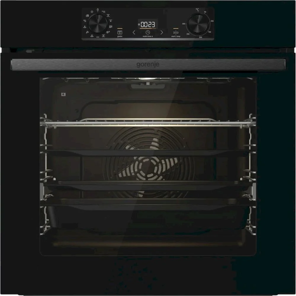 Духовой шкаф Gorenje BPS6737E14BG (Essential / чёрный / SilverMatte / IconLED / GentleBake / AirFry / телескоп / пиролиз)-0