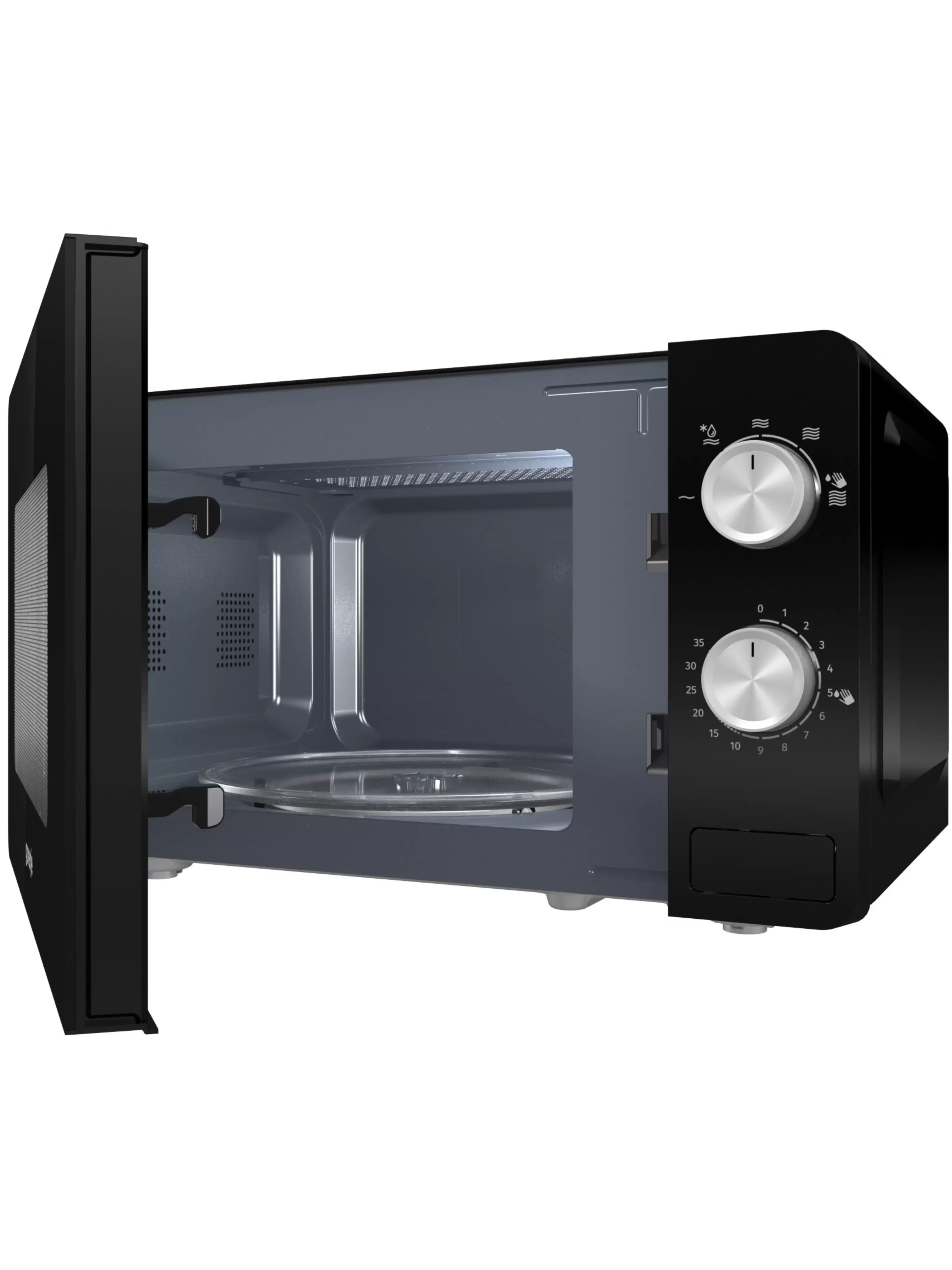 Микроволновая печь Gorenje MO20E1B (Essential / 20 л, 800 Вт, переключатели поворотный механизм, черный)-3