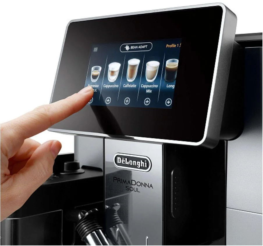 Кофемашина DeLonghi PrimaDonna SOUL ECAM610.55.SB (кофе зерновой, молотый/ 1450 Вт/ 2.2 л/ автоматический капучинатор/ 18 напитков)-5