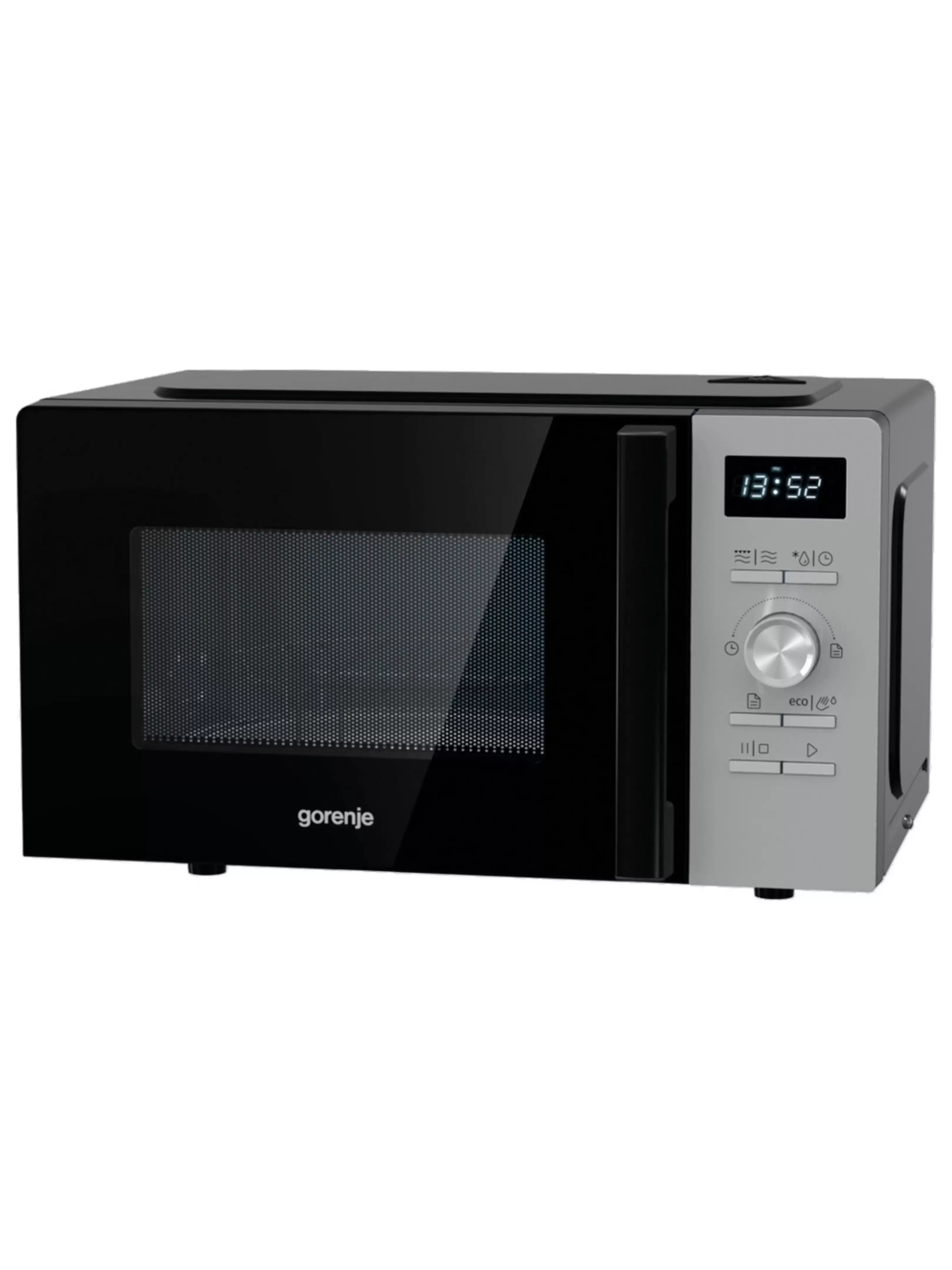 Микроволновая печь Gorenje MO20A4XH (Advanced / 20 л, 800 Вт, переключатели кнопки + поворотный механизм, гриль 1000 Вт, серебристый/черный)-1