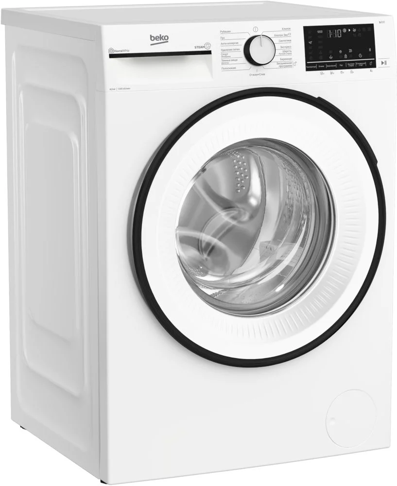 Стиральная машина Beko B3WFR572W (45-49,6см / 7кг / 1200об / пар SteamCure™ / HomeWhiz®(Bluetooth) / Инверторный мотор ProSmart™ / A)-1