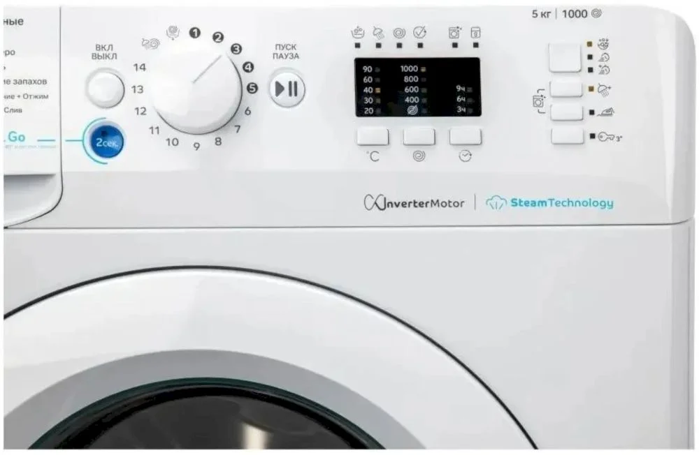Стиральная машина Indesit BWSA 5109 WWV (42.5см / 5кг / 1000об / пар / Water Balance Plus)-4