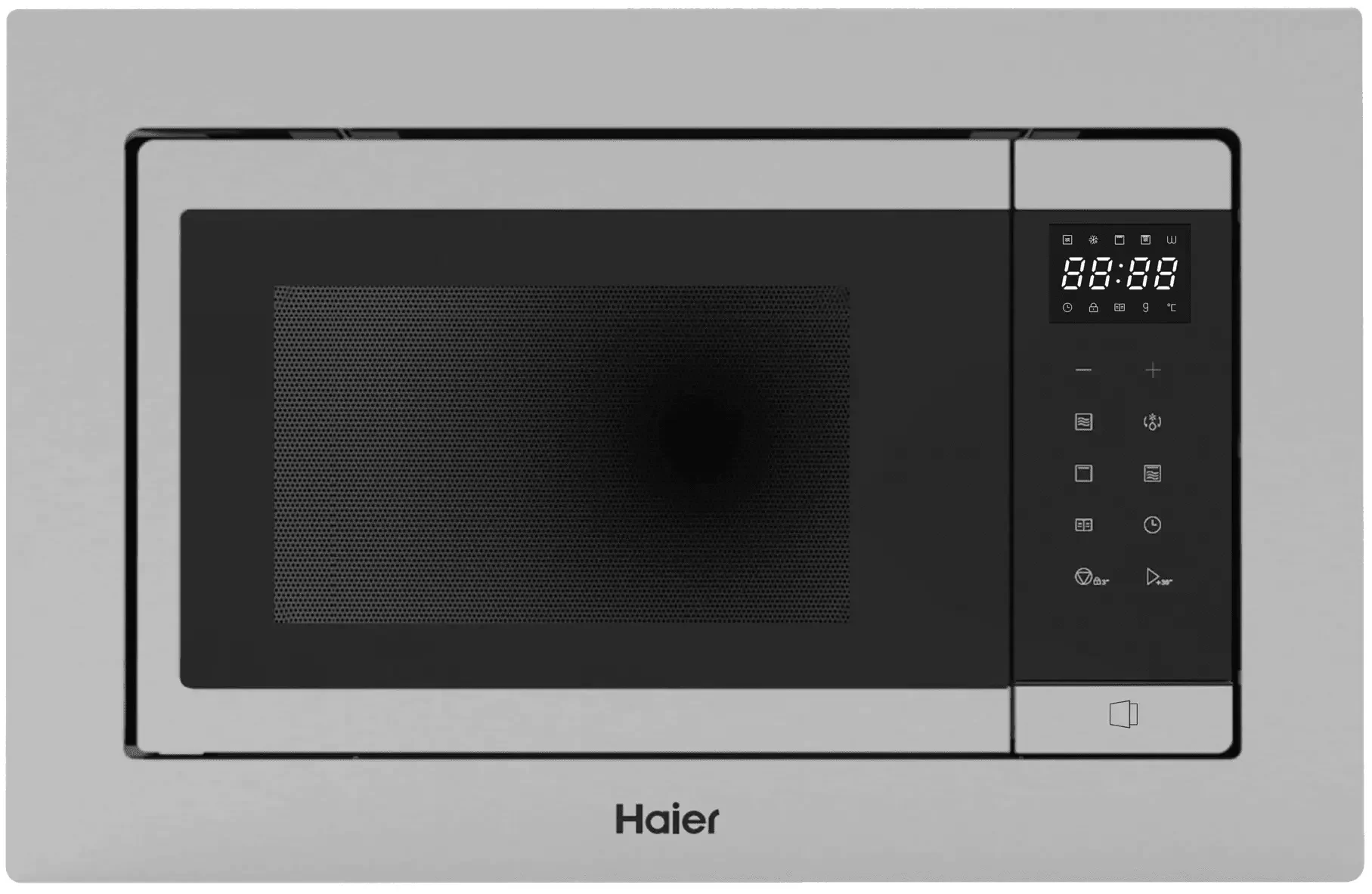 Микроволновая печь встраиваемая Haier HMX-BTG259LX (Нерж. сталь / 25 литров / ширина - 59,5 см / 900 Вт / Гриль 1200 Вт)-0