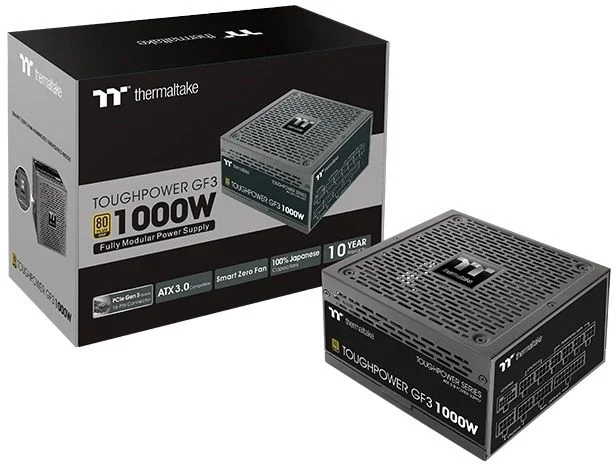 Блок питания Thermaltake 1000W Toughpower GF3 модульный (80+ Gold, 20+4 pin, 2x 4+4 pin CPU, 12VHPWR, 4x 6+2 pin PCI-E, Smart Zero Fan, 135mm Fan)-5