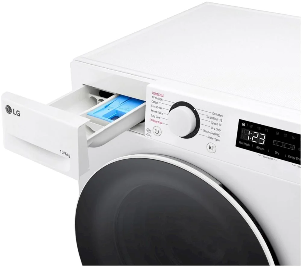 Стирально-сушильная машина LG F4DR510S0W (56.5см / 10кг / 6кг / 1400об / пар / AI DD / TurboWash™360 / Inverter Direct Drive / A+++)-4