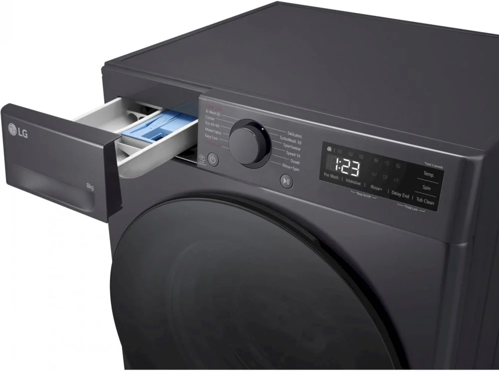 Стиральная машина LG F2WR508S2M (47.5см / 8кг / 1200об / пар / добавление белья / AI DD ™ / Smart Diagnosis / Inverter Direct Drive / A+++ / Чёрная)-8