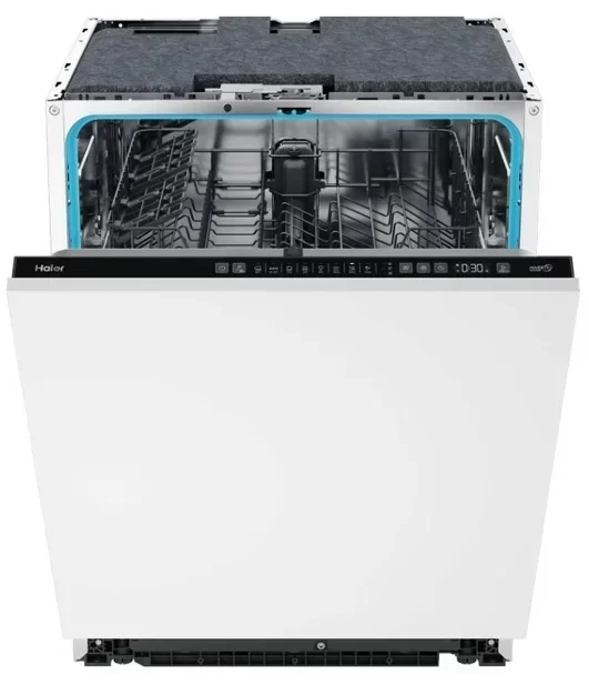 Машина посудомоечная встраиваемая 60 см Haier HDWE14-593RU (14 комплектов / 2 полки / расход воды - 11 л / Aquastop / А)-0