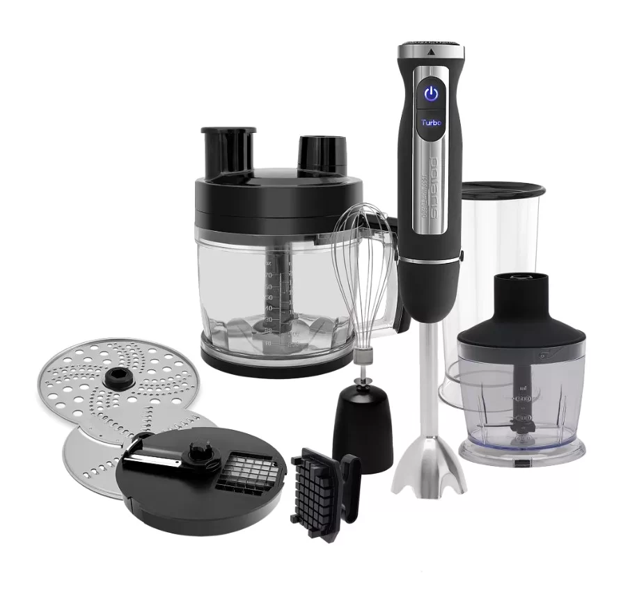 Блендер Polaris PHB 1589AL CUBE (1500 Вт / скоростей 30 / турборежим / венчик, измельчитель, стакан, комбайн, шинковка, нарезка кубиками)-0